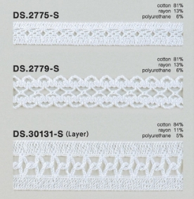 ゴム入りストレッチレース  綿トーションレース  1m単位　 オフホワイト　大定　日本製     DS.2775-S DS.2779-S  DS.30131-S////