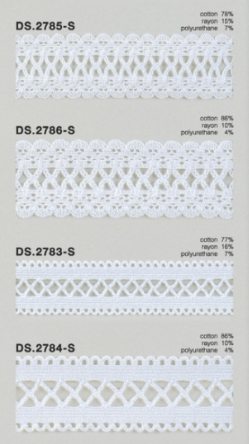 ゴム入りストレッチレース  綿トーションレース  1m単位　 オフホワイト　大定　日本製     DS.2785-S DS.2786-S  DS.2783-S DS.2784-S////