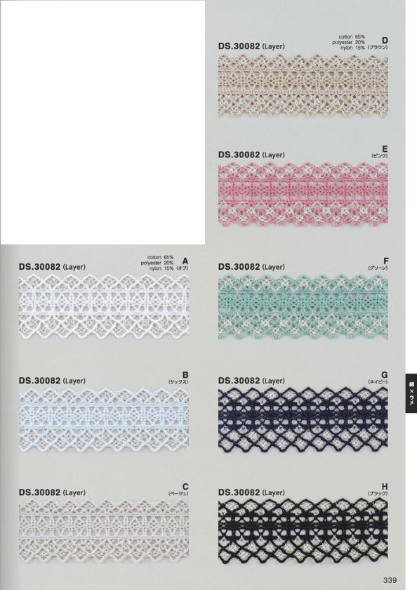 ラメブレード　ラメシルバートーションレース　 1m単位　DS.30082　8色展開 36mm幅　大定　日本製