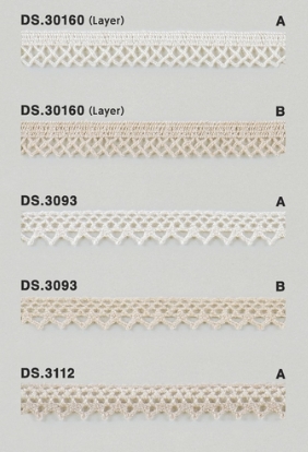 麻混レース（レーヨンリネン）  トーションレース  　1m単位　大定　日本製 DS.30160 DS.3093 DS.3112    //