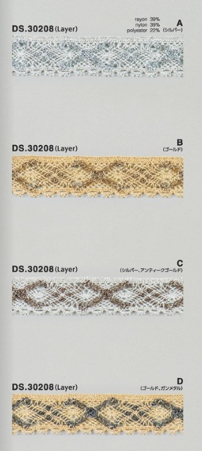 ラメブレード  トーションレース  　1m単位　大定　日本製 DS.30208   //