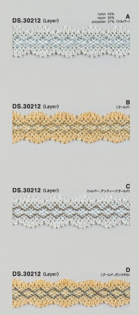 ラメブレード  トーションレース  　1m単位　大定　日本製 DS.30212   //