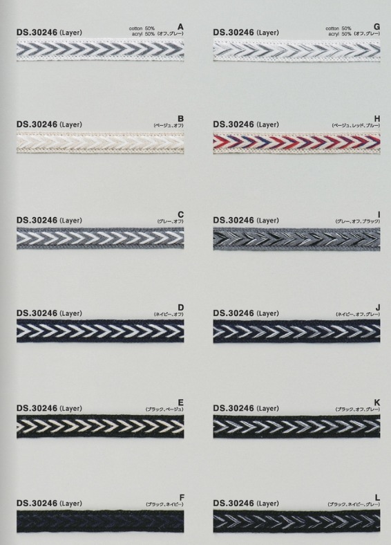 テープブレード　コットンアクリルブレード 1m単位　大定　日本製 DS.30246  12-13mm幅//