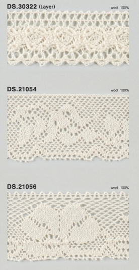 ウールレース  秋冬素材トーションレース 　1m単位　大定　日本製 DS.30322 DS.21054 DS.21056   //