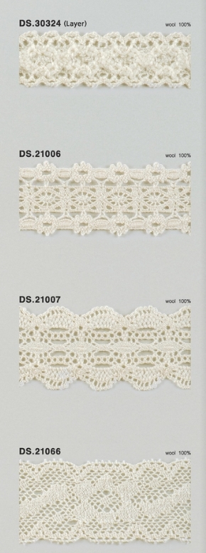 ウールレース  秋冬素材トーションレース 　1m単位　大定　日本製 DS.30324 DS.21006 DS.21007 DS.21066  //