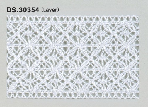 トーションレース レイヤーレース（ 立体構造） 1m単位　　DS.30354　オフホワイト 60mm幅　大定　日本製