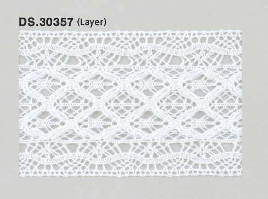 トーションレース レイヤーレース（ 立体構造） 1m単位　　DS.30357　オフホワイト 63mm幅　大定　日本製