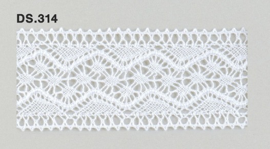 トーションレース  1m単位　レース材料　DS.314　オフホワイト 42mm幅　大定　日本製