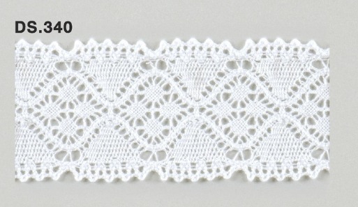 トーションレース  1m単位　レース材料　DS.340　オフホワイト 44mm幅　大定　日本製