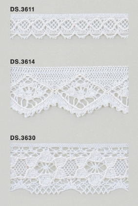レーヨン横巻コードレース（凹凸光沢あり）トーションレース 　1m単位　大定　日本製 DS.3611  DS.3614  DS.3630   //