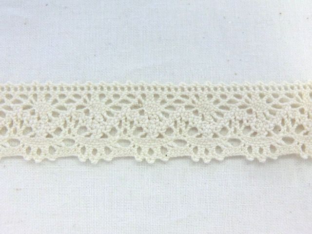 工場直販価格 オーガニックコットンレース トーションレース Ds 3805 キナリ 22mm幅 大定 日本製