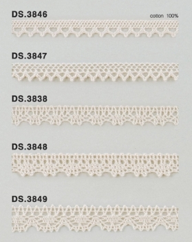 生成りレース  綿トーションレース 　1m単位　大定　日本製 DS.3846 DS.3847 DS.3838 DS.3848 DS.3849  //