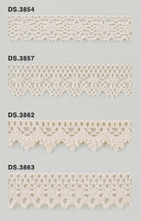 生成りレース  綿トーションレース 　1m単位　大定　日本製 DS.3854 DS.3857 DS.3862 DS.3863   //