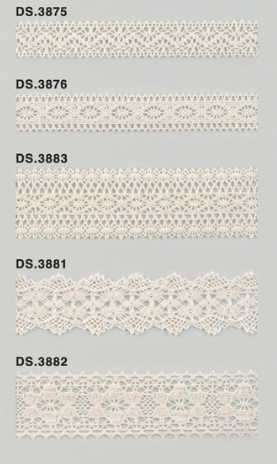 生成りレース  綿トーションレース 　1m単位　大定　日本製 DS.3875 DS.3876 DS.3883 DS.3881   DS.3882  //