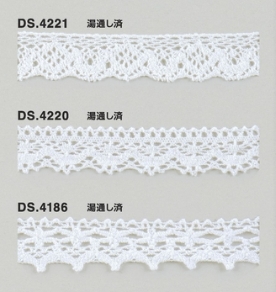 ゴム入りストレッチレース  綿ツーウェイトーションレース 1m単位 オフホワイト 大定　日本製  DS.4221　DS.4220 DS.4186   //