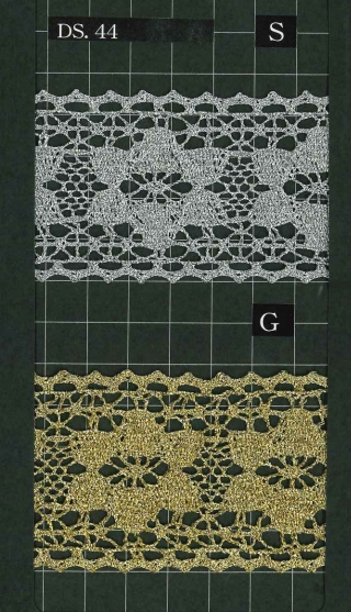 ラメトーションレース　ラメブレード 1m単位　手芸　DS.44　シルバー　ゴールド　2色展開 44mm幅　大定　日本製