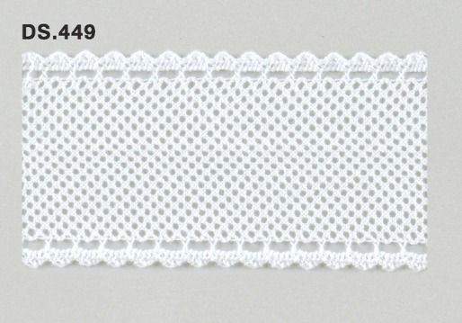 トーションレース  1m単位　レース材料　DS.449　オフホワイト 51mm幅　大定　日本製