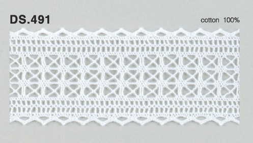 トーションレース  1m単位　レース材料　DS.491　オフホワイト 41mm幅　大定　日本製