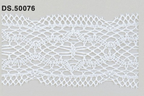 トーションレース  薄手レース　広幅リバーレース風　1ｍ単位　DS.50076　オフホワイト 53mm幅　大定　日本製