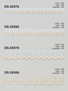 ラメレース　 ゴールドラメ入りトーションレース 1m単位　大定　日本製  DS.50078 DS.50085 DS.50079 DS.50086