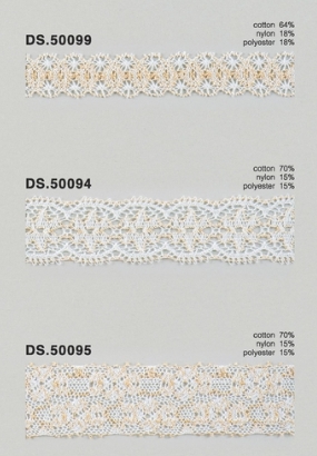 ラメレース　 ゴールドラメ入りトーションレース 1m単位　大定　日本製  DS.50099 DS.50094 DS.50095