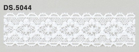 極細番手レース 　薄手トーションレース  リバーレース風 綿素材 オフホワイト  DS.5044     24mm幅　 1m単位　　大定　日本製