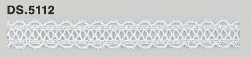極細番手レース 　薄手トーションレース  リバーレース風 綿素材 オフホワイト  DS.5112     12mm幅　 1m単位　　大定　日本製