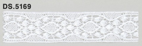極細番手レース 　薄手トーションレース  リバーレース風 綿素材 オフホワイト  DS.5169     22mm幅　 1m単位　　大定　日本製