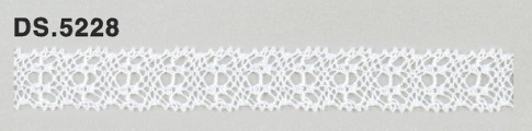 極細番手レース 　薄手トーションレース  リバーレース風 綿素材 オフホワイト  DS.5228     13mm幅　 1m単位　　大定　日本製
