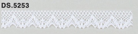 極細番手レース 　薄手トーションレース  リバーレース風 綿素材 オフホワイト  DS.5253     13mm幅　 1m単位　　大定　日本製