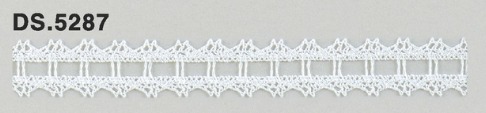 極細番手レース 　薄手トーションレース  リバーレース風 綿素材 オフホワイト  DS.5287 ハシゴレース     12mm幅　 1m単位　　大定　日本製