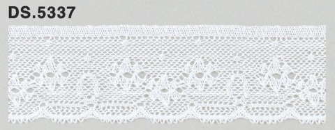 極細番手レース 　薄手トーションレース  リバーレース風 綿素材 オフホワイト  DS.5337      30mm幅　 1m単位　　大定　日本製