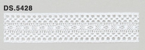 極細番手レース 　薄手トーションレース  リバーレース風 綿素材 オフホワイト  DS.5428     21mm幅　 1m単位　　大定　日本製
