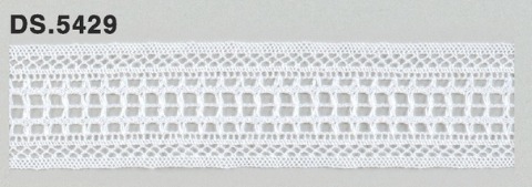 極細番手レース 　薄手トーションレース  リバーレース風 綿素材 オフホワイト  DS.5429     24mm幅　 1m単位　　大定　日本製