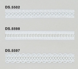 シルクレース ハシゴレース 薄手トーションレース　　1m単位　　オフホワイト 　大定　日本製 DS.5502 DS.5598 DS.5597