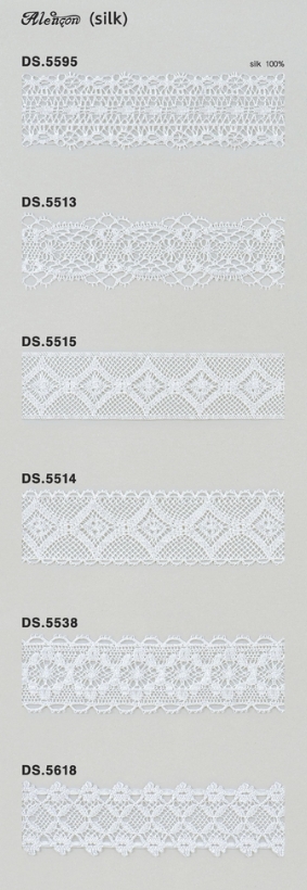 シルクレース  薄手トーションレース　　1m単位　　オフホワイト 　大定　日本製 DS.5595 DS.5513 DS.5515 DS.5514 DS.5538 DS.5618
