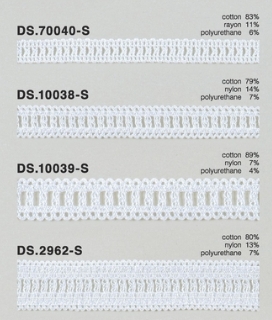 ゴム入りストレッチレース  綿トーションレース  1m単位　 オフホワイト　大定　日本製   DS.70040-S  10038-S  DS.10039-S DS.2962-S////
