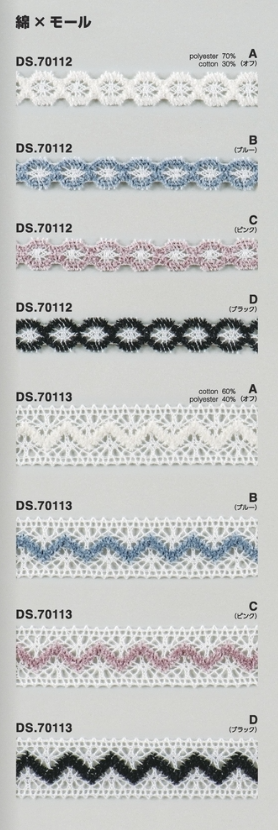 モールブレード　トーションレース 1m単位　日本製　大定　DS.70112 DS.70113//