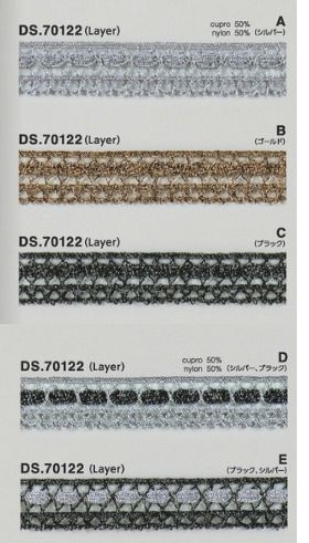 ラメレース アンティークブレード 1m単位  DS.70122　5色展開　19mm巾　大定 日本製