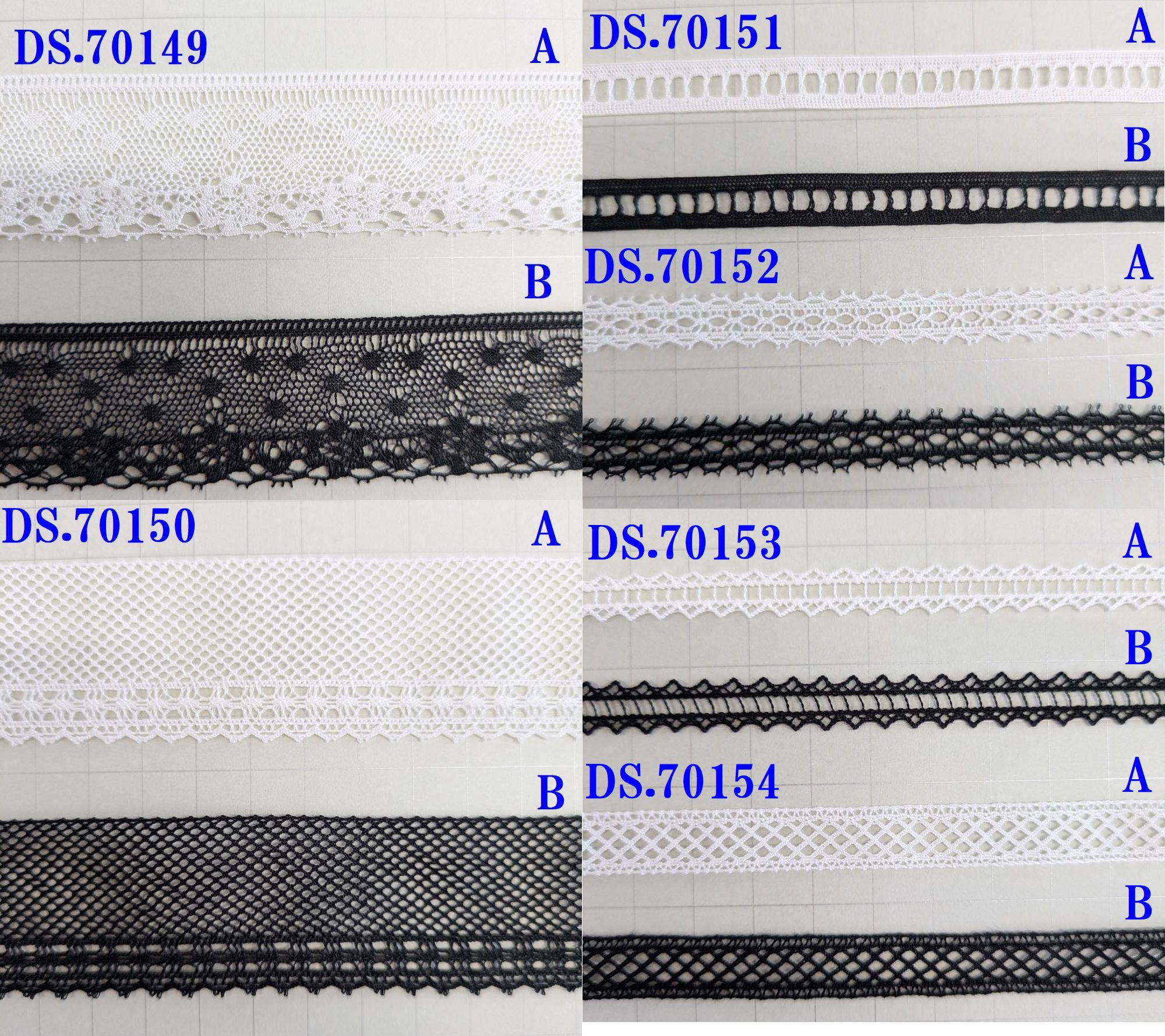 ポリエステルトーションレース　薄手レース　1m単位　白　黒 　大定　日本製 DS.70149 DS.70150 DS.70151 DS.70152 DS70153 DS.70154 //