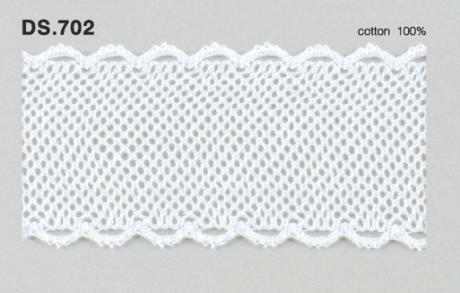 トーションレース  1m単位　レース材料　DS.702　オフホワイト 48mm幅　大定　日本製