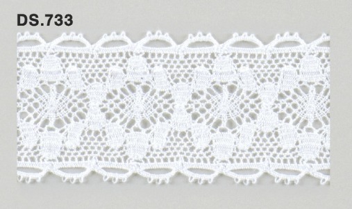 トーションレース  1m単位　レース材料　DS.733　オフホワイト 47mm幅　大定　日本製