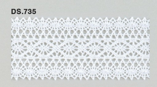 トーションレース 1m単位　DS.735 選べるカラー オフホワイト 43mm幅/真っ白　47ｍｍ幅　大定　日本製