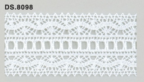 ハシゴレース 　綿トーションレース  1m単位　DS.8098　オフホワイト 47mm幅　大定　日本製