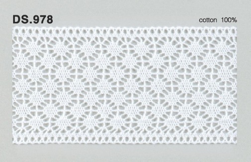 トーションレース  1m単位　レース材料　DS.978　オフホワイト 52mm幅　大定　日本製