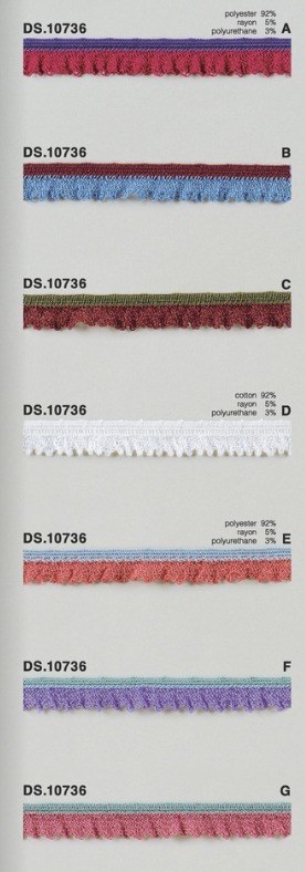 ストレッチブレード　ゴム入り 　   1m単位　DS.10736　7色展開  12mm幅　大定　日本製