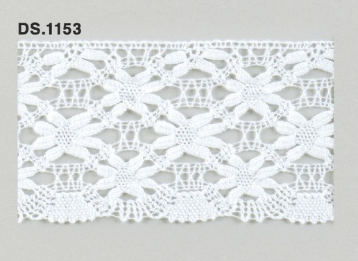 トーションレース　薄手広幅レース　1m単位　DS.1153　オフホワイト 56mm幅　大定　日本製