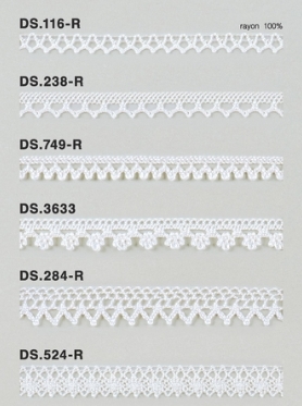 レーヨンレース（光沢あり）トーションレース 　1m単位　大定　日本製 DS.116-R DS.238-R DS.749-R DS.3633 DS.284-R DS.524-R//