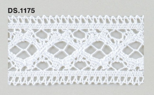 トーションレース  1m単位　レース材料　DS.1175　オフホワイト 48mm幅　大定　日本製