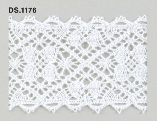 トーションレース  1m単位　レース材料　DS.1176　オフホワイト 67mm幅　大定　日本製